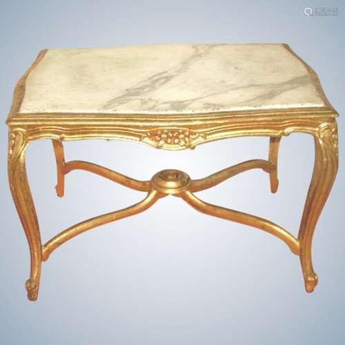 Italian Coffee Table 19th C Carved Carrara Marble Top