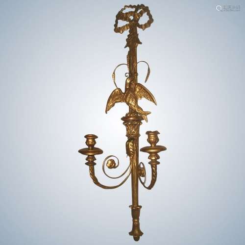 Palladio Carved Gilt Sconce 19th C Signed