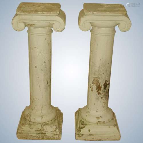 Garden Plaster Columns Or Table Bases Architectural 20th C