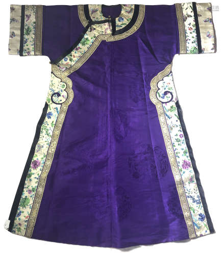 Embroidered Purple Silk Robe
