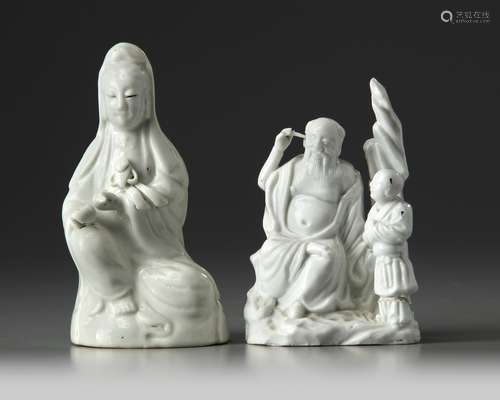 Two Chinese Dehua white-glazed figures