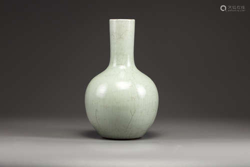 A Chinese celadon and crackle glazed vase