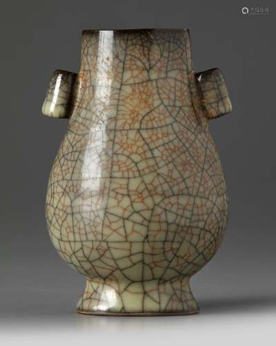 A Chinese crackle-glazed vase, hu