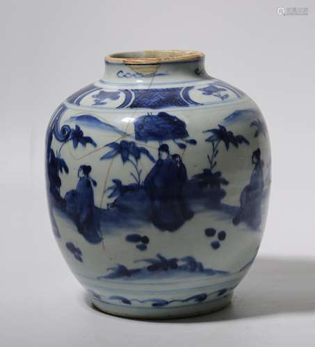 Blue And White Porcelain Ginger Jar