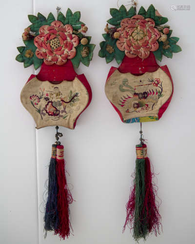 A pair of Chinese textiles