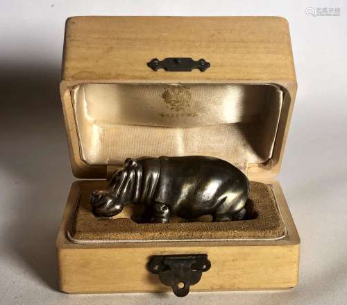 Russian Silver Hippo With Box