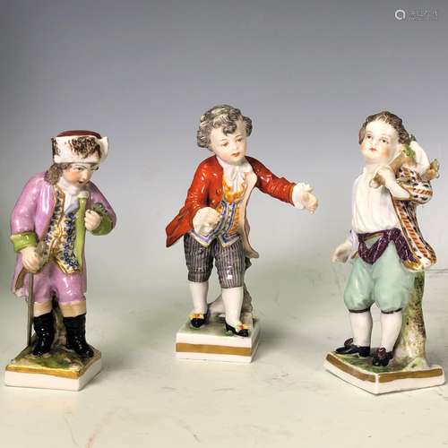 Three Porcelain Figures With Mark