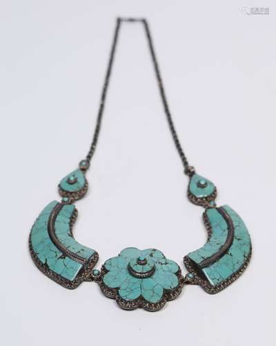 Silver And Turquoise Necklace