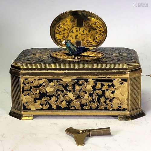 Gilt Bronze Singing Bird Music Box