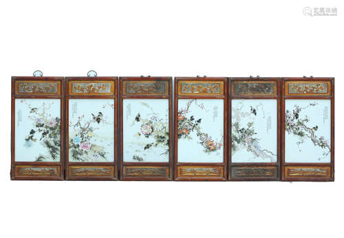 Six Panel Porcelain Screen By LiuYu Cen