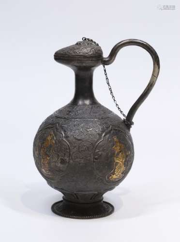 Silver With Gold Inlay Ewer