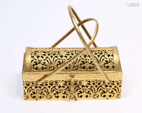 Gilt Bronze Metal Box With Handles