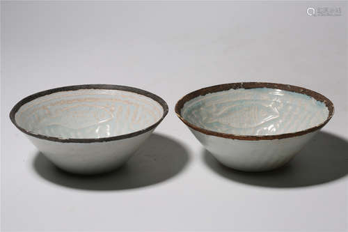 Pair of YingQing Porcelain Bowls