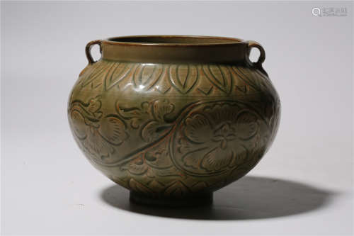 Carved Yao Zhou Yao Ware Porcelain Jar