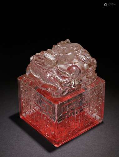 Carved Crystal Mythical Beast Seal