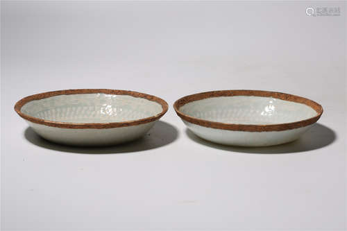 Pair of YingQing Porcelain Plates