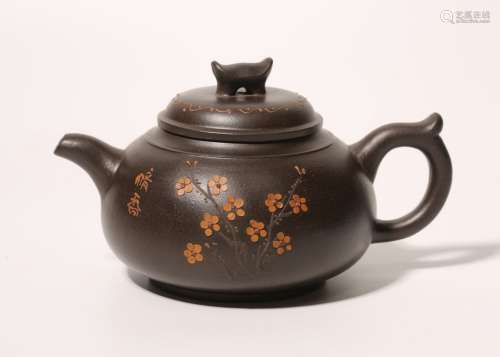 Zisha Tea Pot With Plum