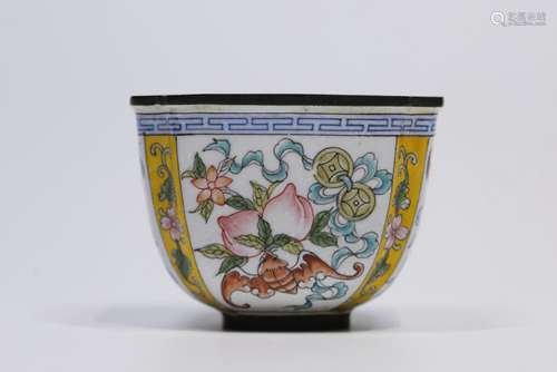 CloisonnÃ© Enamel Porcelain Bat Cup With Mark