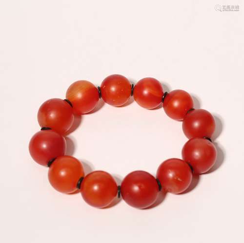 Red Agate Bead Bracelet