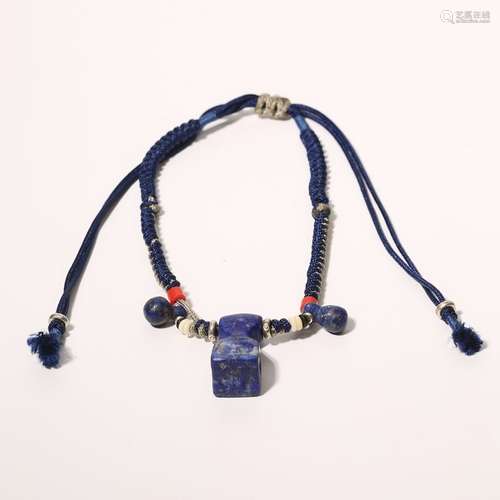 Lapis Lazuli Seal Pendant String Bracelet