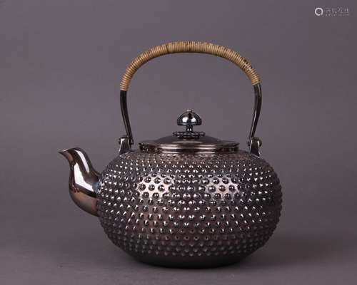 Japanese Silver Tea Pot With Mark