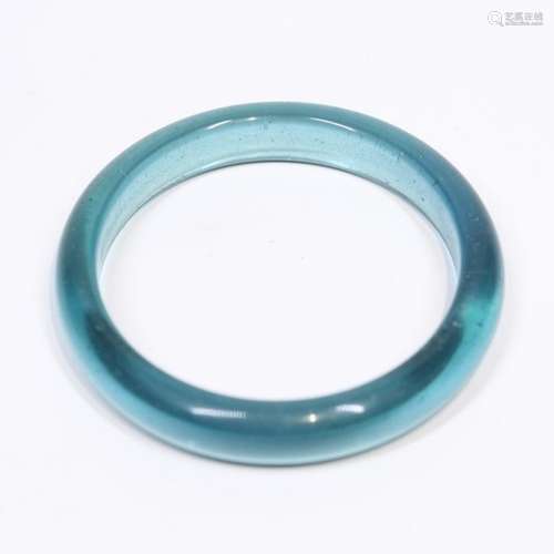 Blue Glass Bangle Bracelet