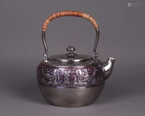 Japanese Silver Tea Pot With Mark