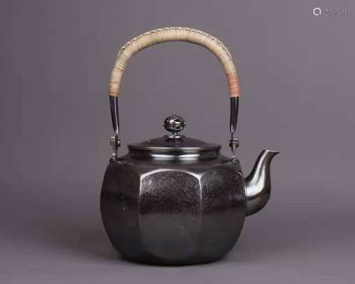 Japanese Silver Tea Pot With Mark