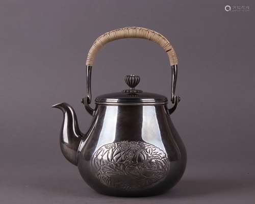 Japanese Silver Tea Pot With Mark