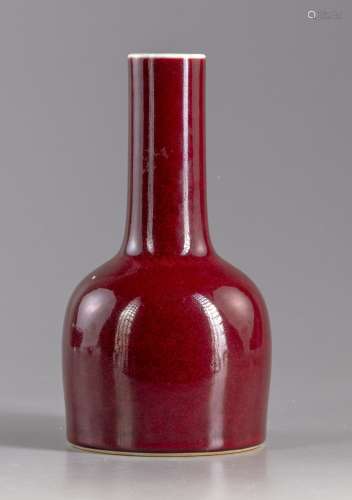 A Chinese red glazed mallet vase