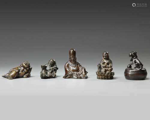 A group of five Chinese bronze scholar's items