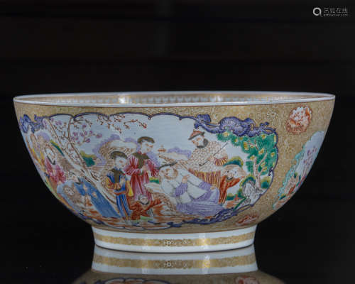 A Chinese famille rose punch bowl