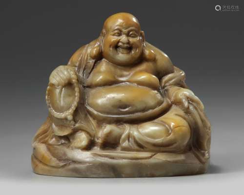A Chinese soapstone Budai
