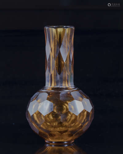 A Chinese orange Peking-glass vase