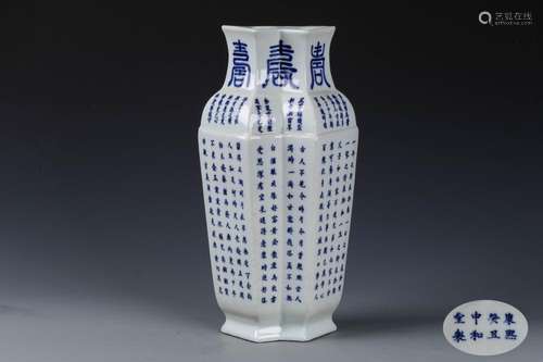 A Chinese Blue and White Porcelain Vase