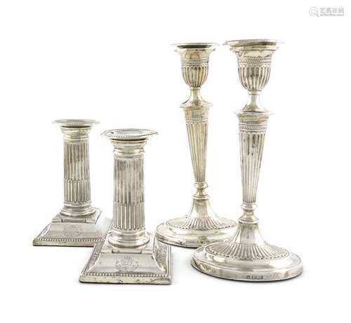 A matched pair of late Victorian silver candlestic…