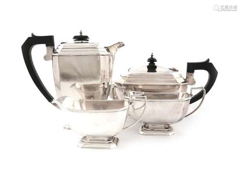 A four piece Art Deco silver tea set, by Adolph Sc…