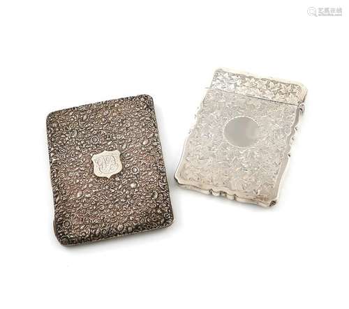 A late Victorian silver card case / aide memoire, …