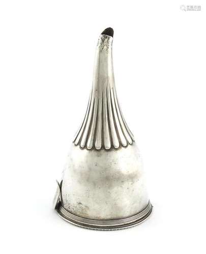 A George III matched silver wine funnel, two maker…