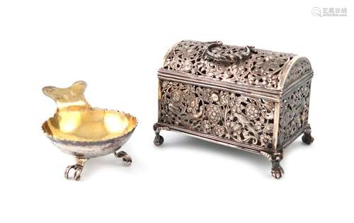 A continental silver casket, probably 19th century…