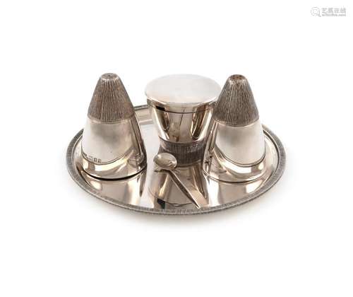 By House of Lawrian, a modern three piece silver c…