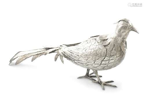 A model of a silver pheasant, with import marks fo…