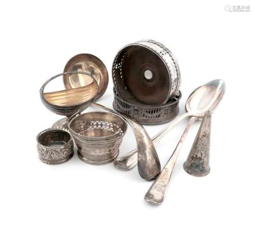 A mixed lot, comprising silver items: a late 18th …