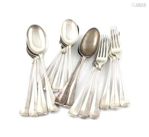 A mixed lot of silver flatware, comprising: a pair…