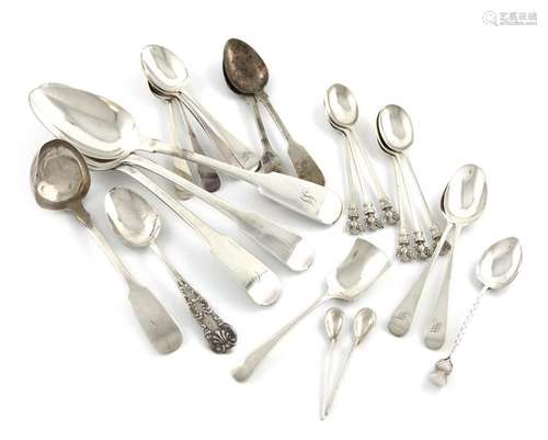 A mixed lot of Scottish silver flatware, comprisin…