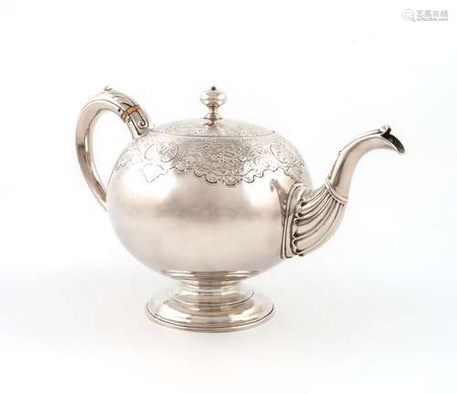 Λ A George II Scottish silver teapot, by James Ker…