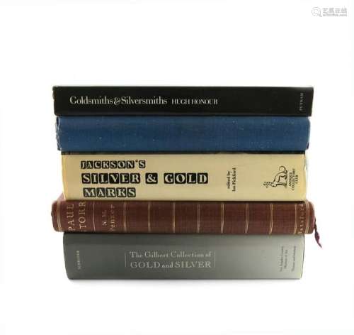 A small collection of five silver reference books,…