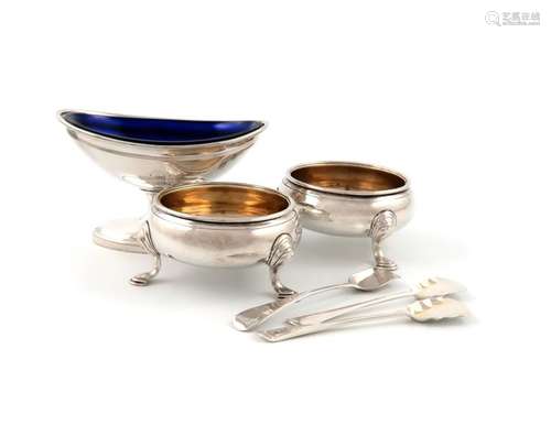 A pair of George II silver salt cellars, by David …