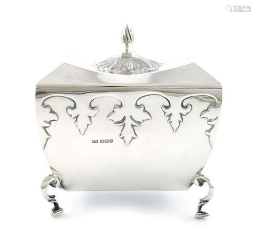 A silver tea caddy, by James Dixon and Sons, Sheff…