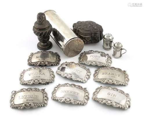 A mixed lot of silver and metalware items, compris…